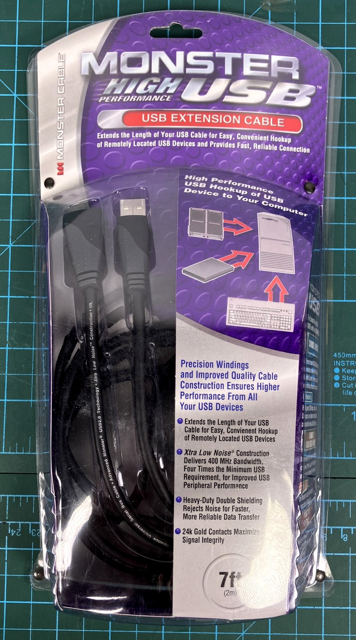 Monster High Performance USB Extension Cable 7ft 2m Male to Female