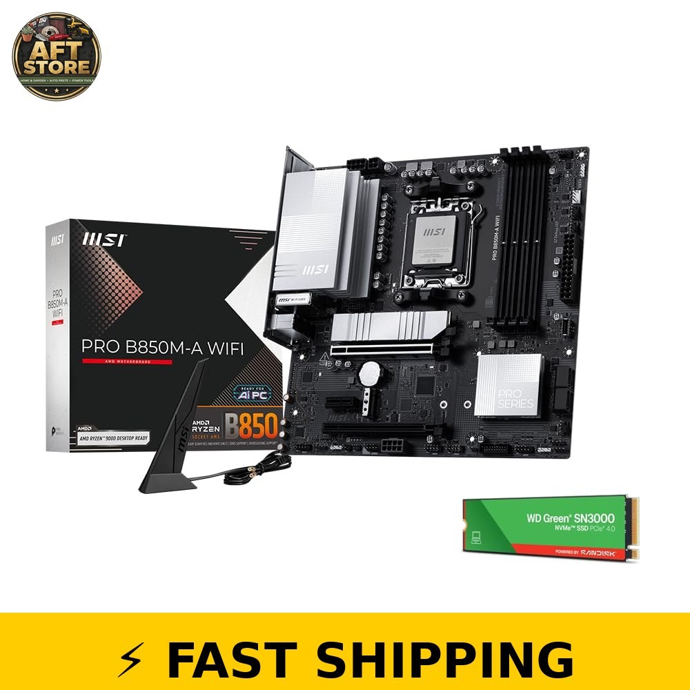 MSI PRO B850M-A WiFi Motherboard & 1TB SSD Bundle