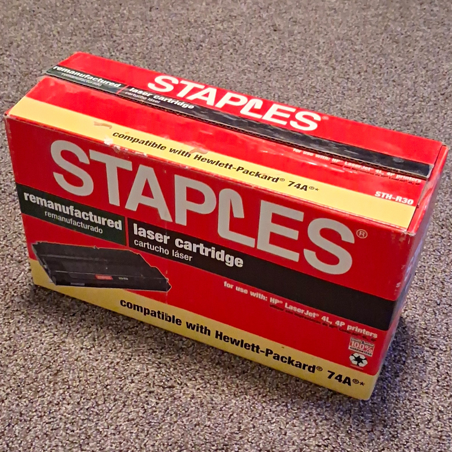 Staples Black Laser Toner Cartridge for HP 74A STH-R30