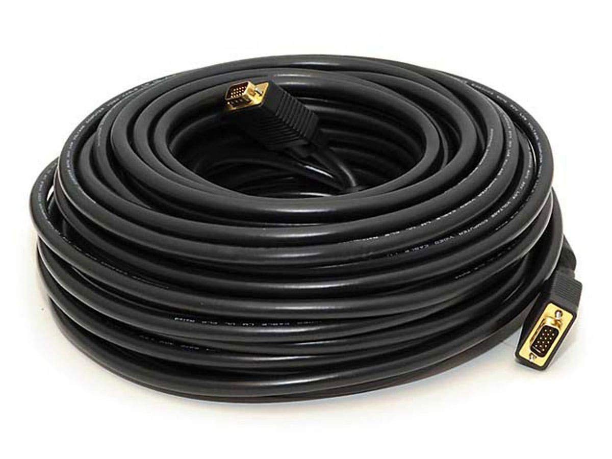 100ft SVGA M/M CL2 Rated Cable w/ Ferrites (Gold 100 Feet, Black