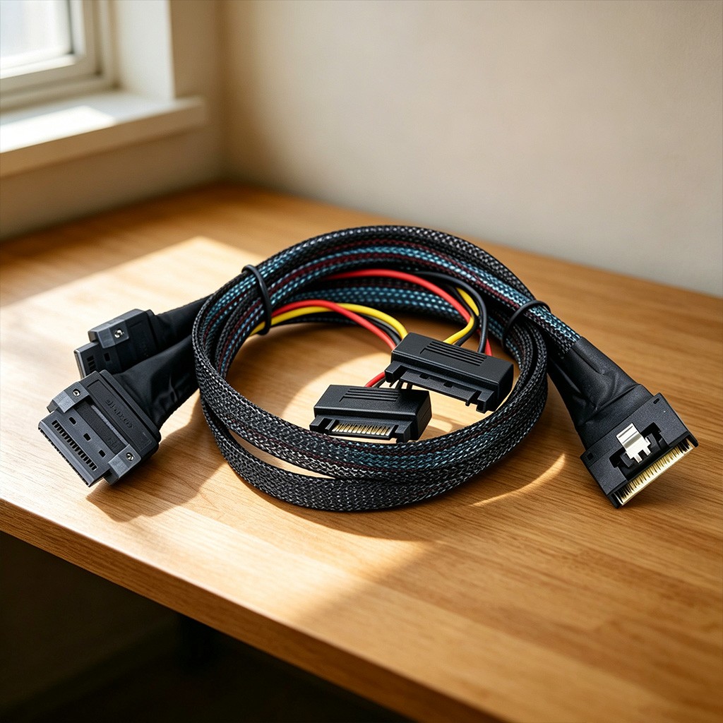 PCIE Slimline SFF-8654 8i to 2x GEN-Z 1C Breakout Cable, PCIe 5.0 High-Speed