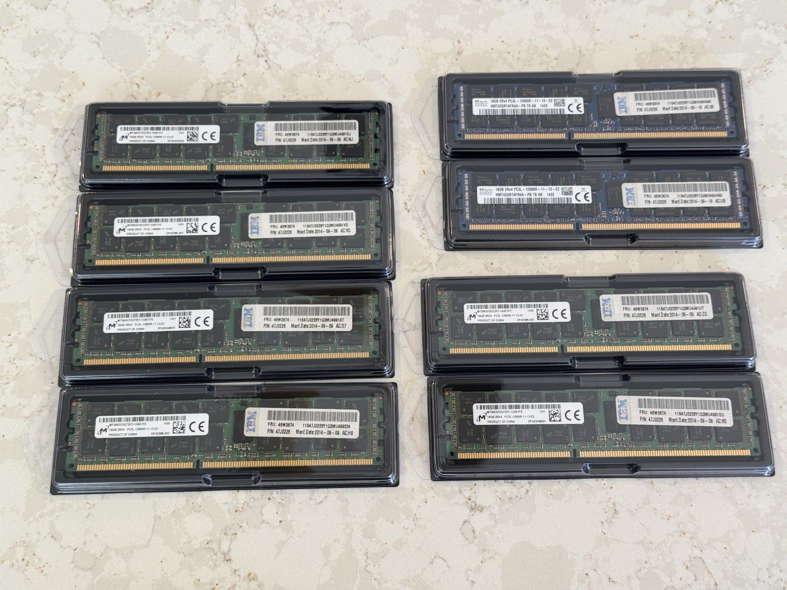 (8 TOTAL) IBM Micron MT36KSF2G72PZ-1G6E1FE 16GB 2Rx4 PC3L 12800R (see notes)