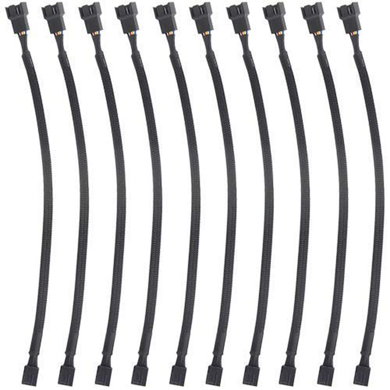 WMYCONGCONG 10 PCS 10" PWM Fan Extension Cable, 4 Pin PC Fan Extension Cable