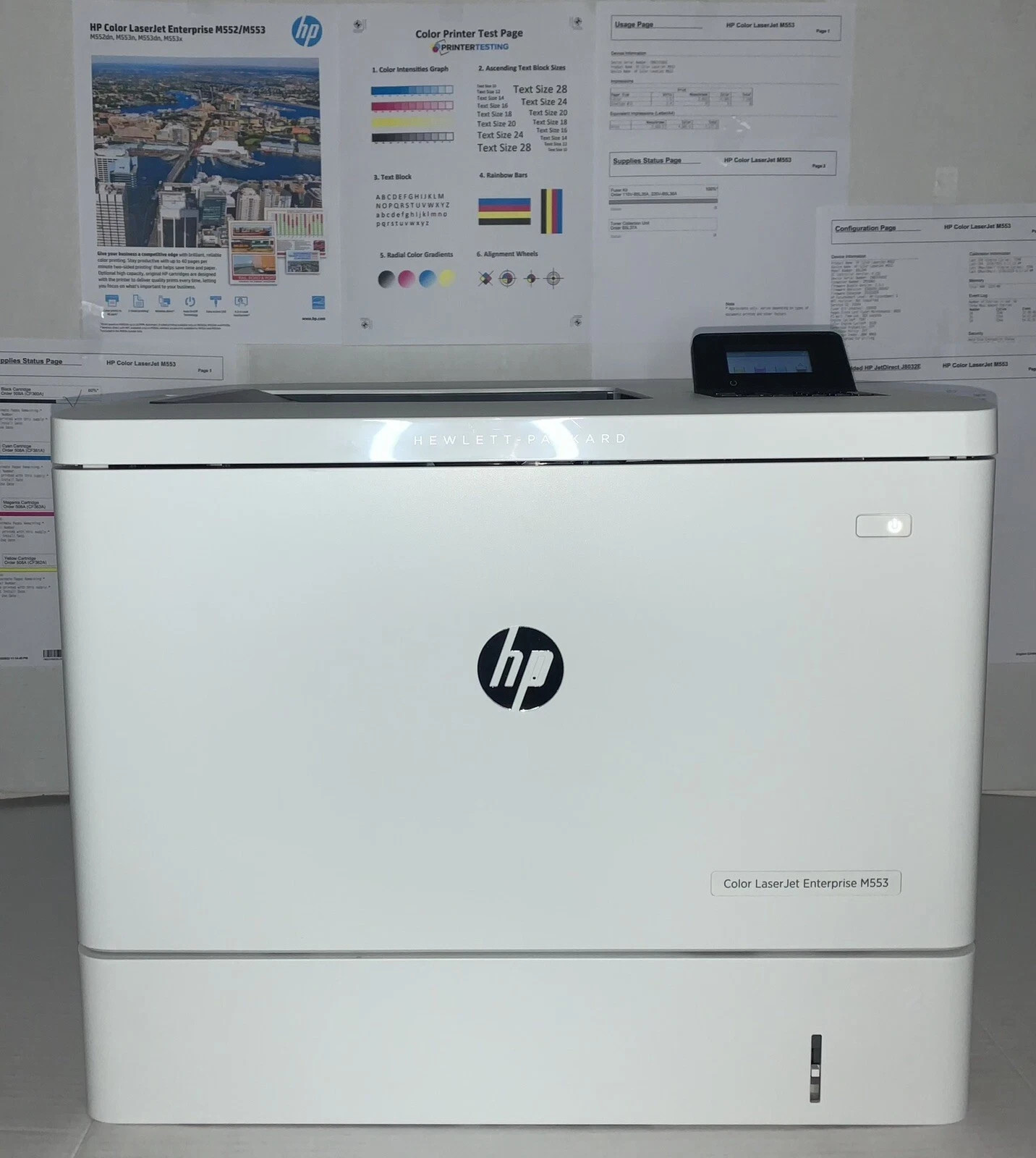 HP Laserjet Enterprise M553N Color Printer (B5L24A)- Low Use (7.2k pgs) No Ink