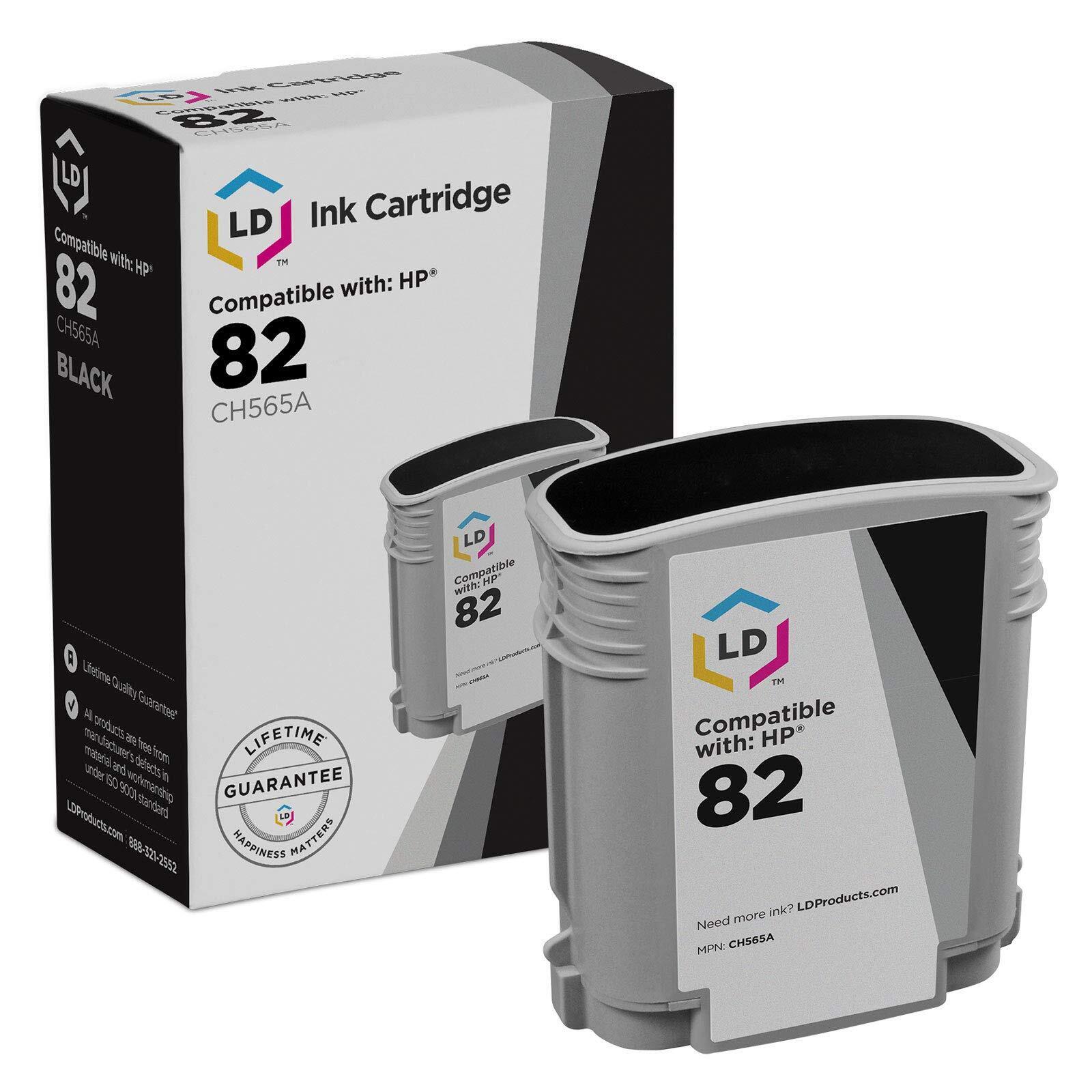LD Reman CH565A Compatible with HP 82 Black Ink Cartridge for Designjet 111 510