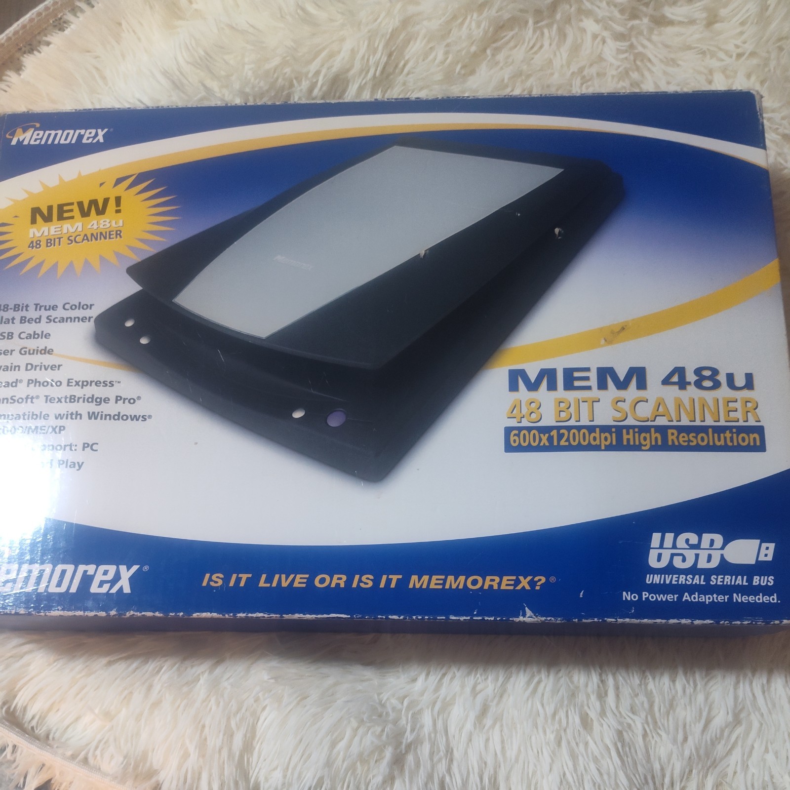 Memorex MEM48U Ultra-slim Flatbed 48-Bit True Color USB Scanner 600x1200dpi NEW