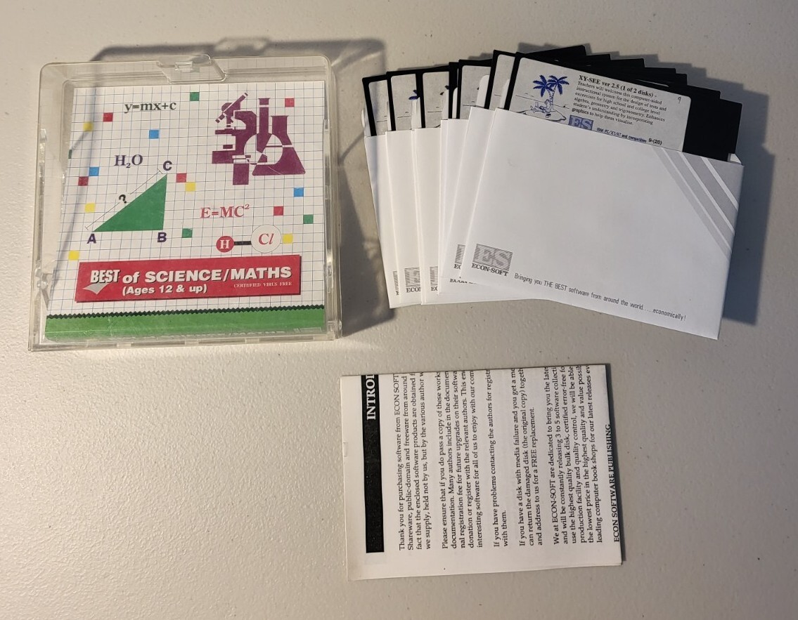Best of Science/Maths - Econ Software Vintage PC 5.25' Floppy *W/ Original Case*