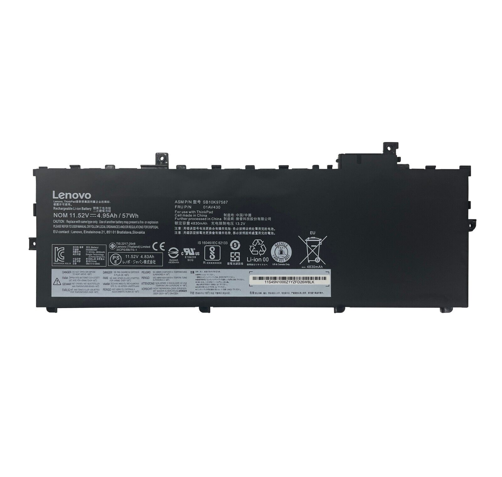 5PCS Genuine 01AV430 01AV494 Battery for Lenovo ThinkPad X1 Carbon 5th 6th Gen