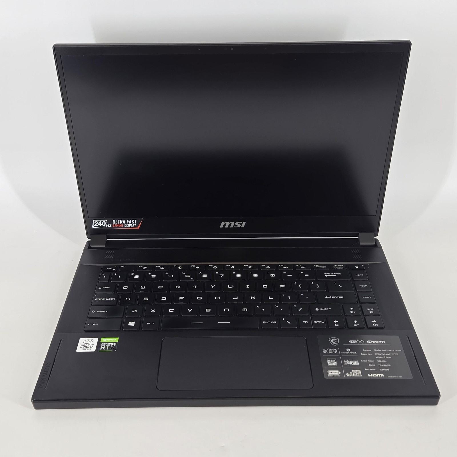 MSI Stealth GS66 15.6 240Hz FHD i7-10750H 2.60GHz 16GB 1TB SSD RTX 2070 Max-Q