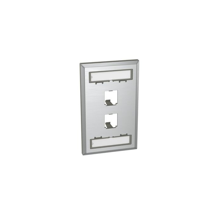 Panduit CFPL2SY Faceplate Stainless Steel 2 Port Single Gang Metallic