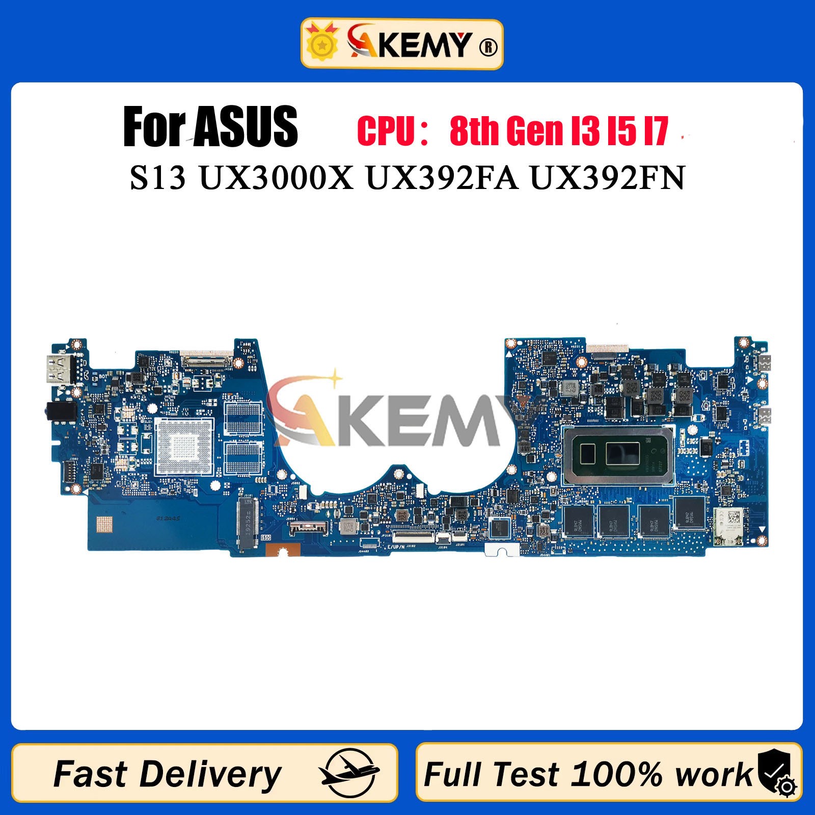 UX392FA Laptop Motherboard For ASUS UX392FN UX392F UX3000XN Motherboard Tests OK