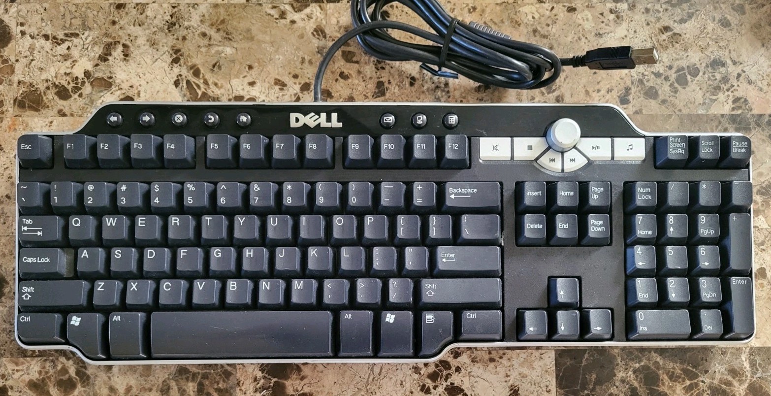 Dell Deluxe SK-8135 Wired Mechanical Keyboard Black  2 USB Imputs