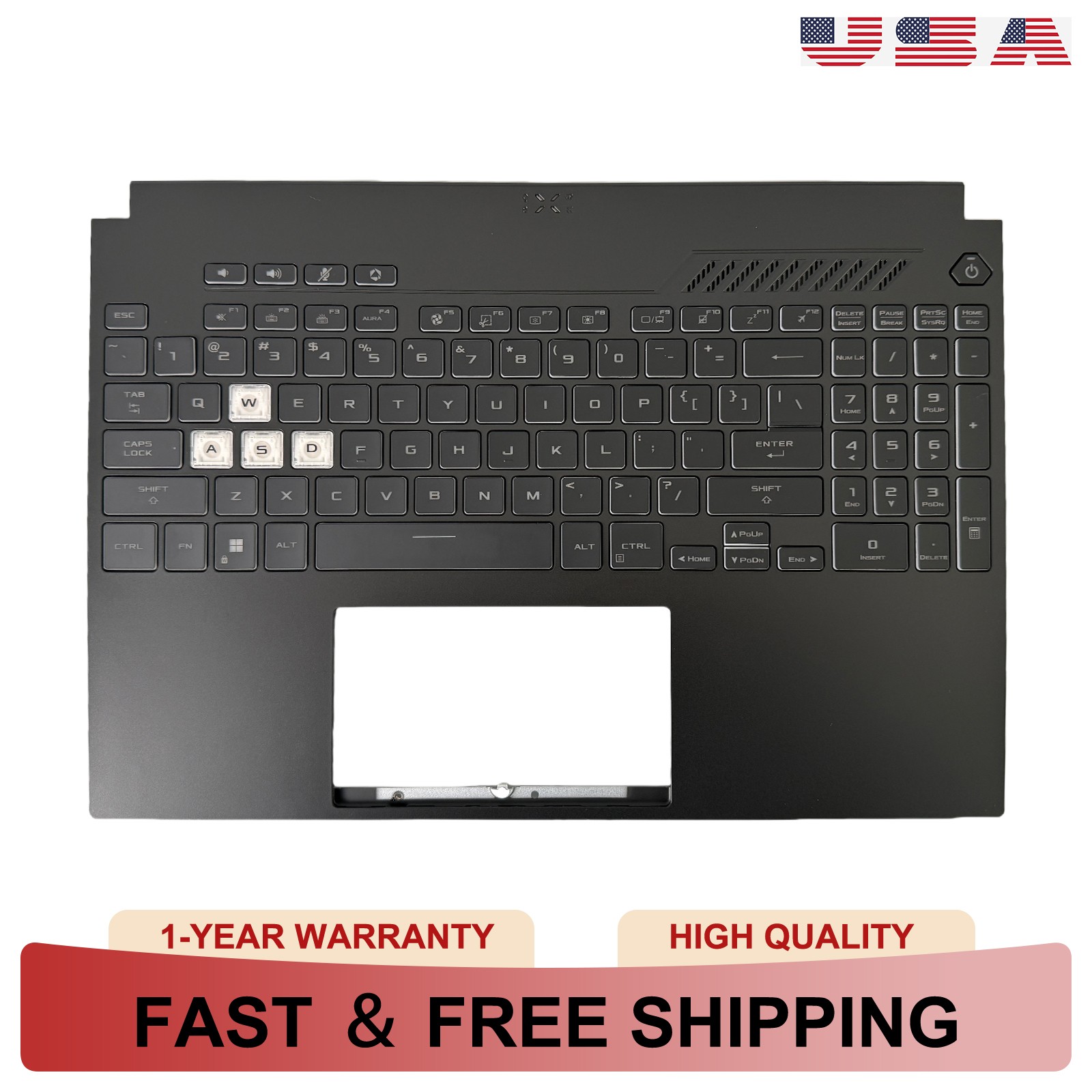 Genuine Backlit Palmrest Keyboard for ASUS TUF Gaming FX507 FA507 FX507Z A15 F15