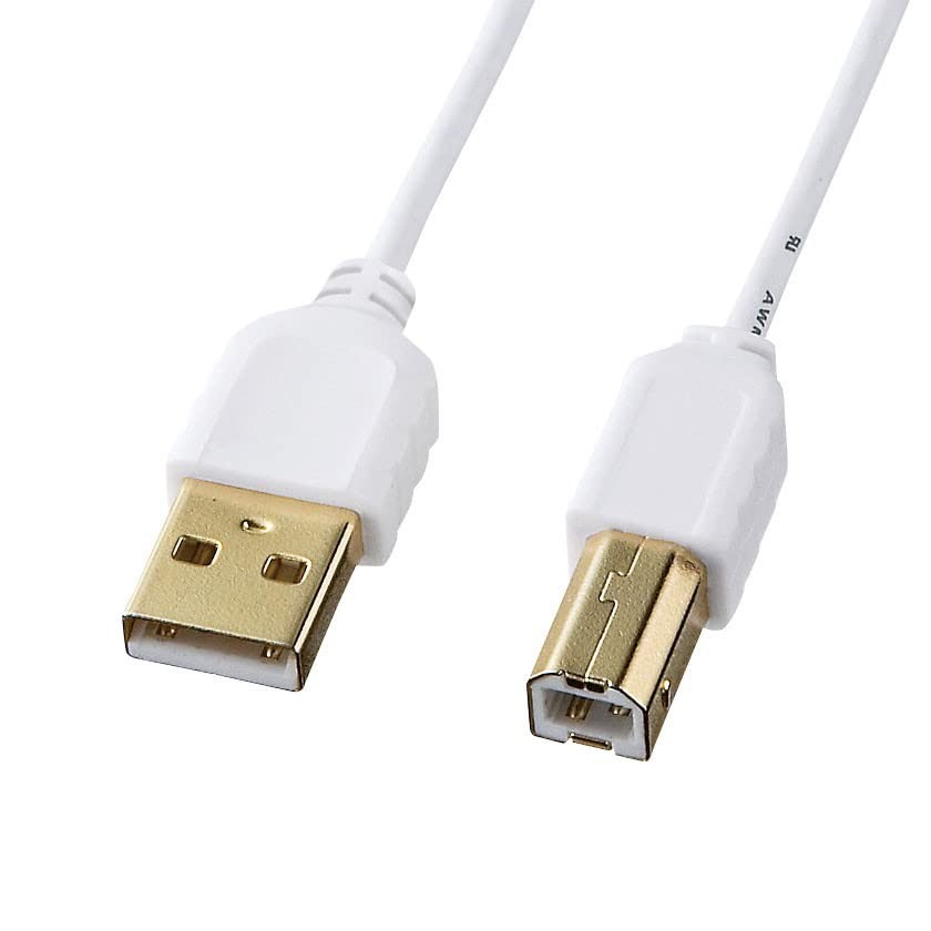 Sanwa Supply Ultra Thin USB Cable (USB2.0 A-BTypewhite0.5m) KU20-SL05WK