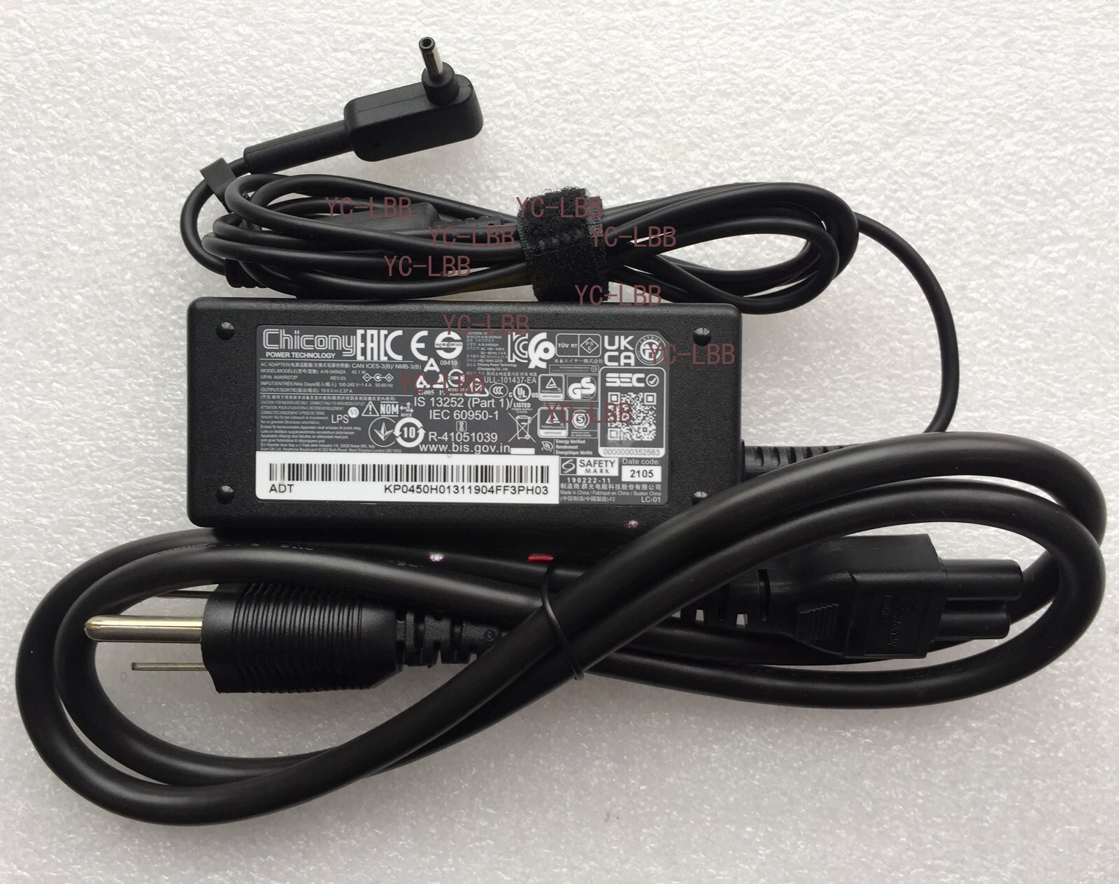 New Original Acer KP.0450H.013&A18-045N2A 3.0mm*1.1mm 19V 2.37A 45W Adapter&Cord