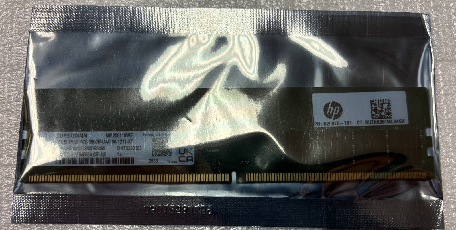 NANYA 16GB 1RX8 PC5-5600B UDIMM MEMORY NT16GF64F88AX3F-Q5 HP n20976-781