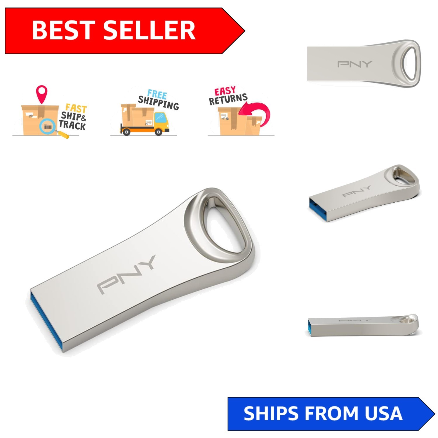128GB USB 3.2 Flash Drive - Fast 220MB/s with Elegant Metal Finish