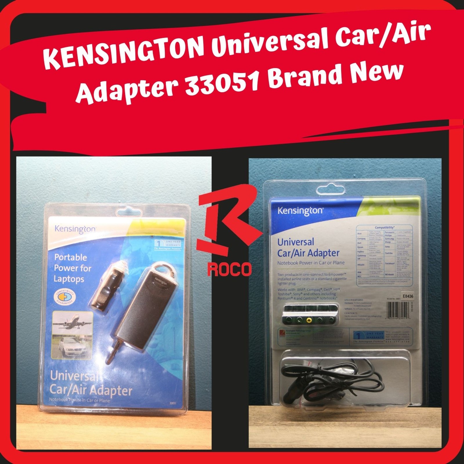 KENSINGTON Universal Car/Air Adapter 33051 Brand New