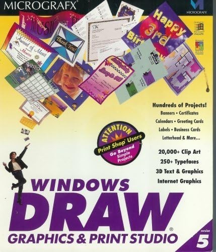 New Sealed 1996 Micrografx Windows Draw Graphics & Print Studio CD ROM