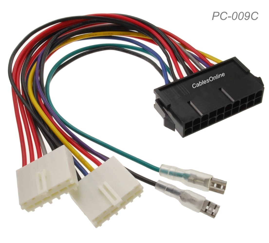 8" 20-Pin to 2x 6-Pin, ATX Power Supply to AT Motherboard Converter Cable