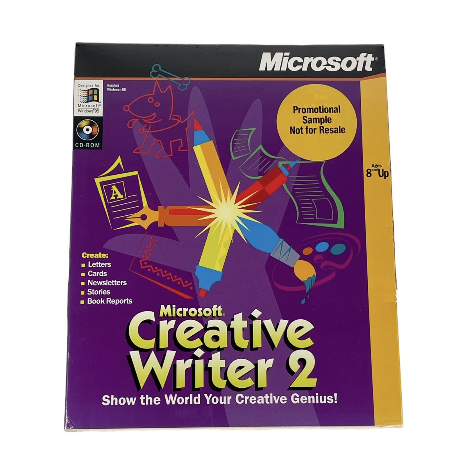 GENUINE Microsoft Creative Writer 2 0 Authentic NEW & SEALED Windows 95