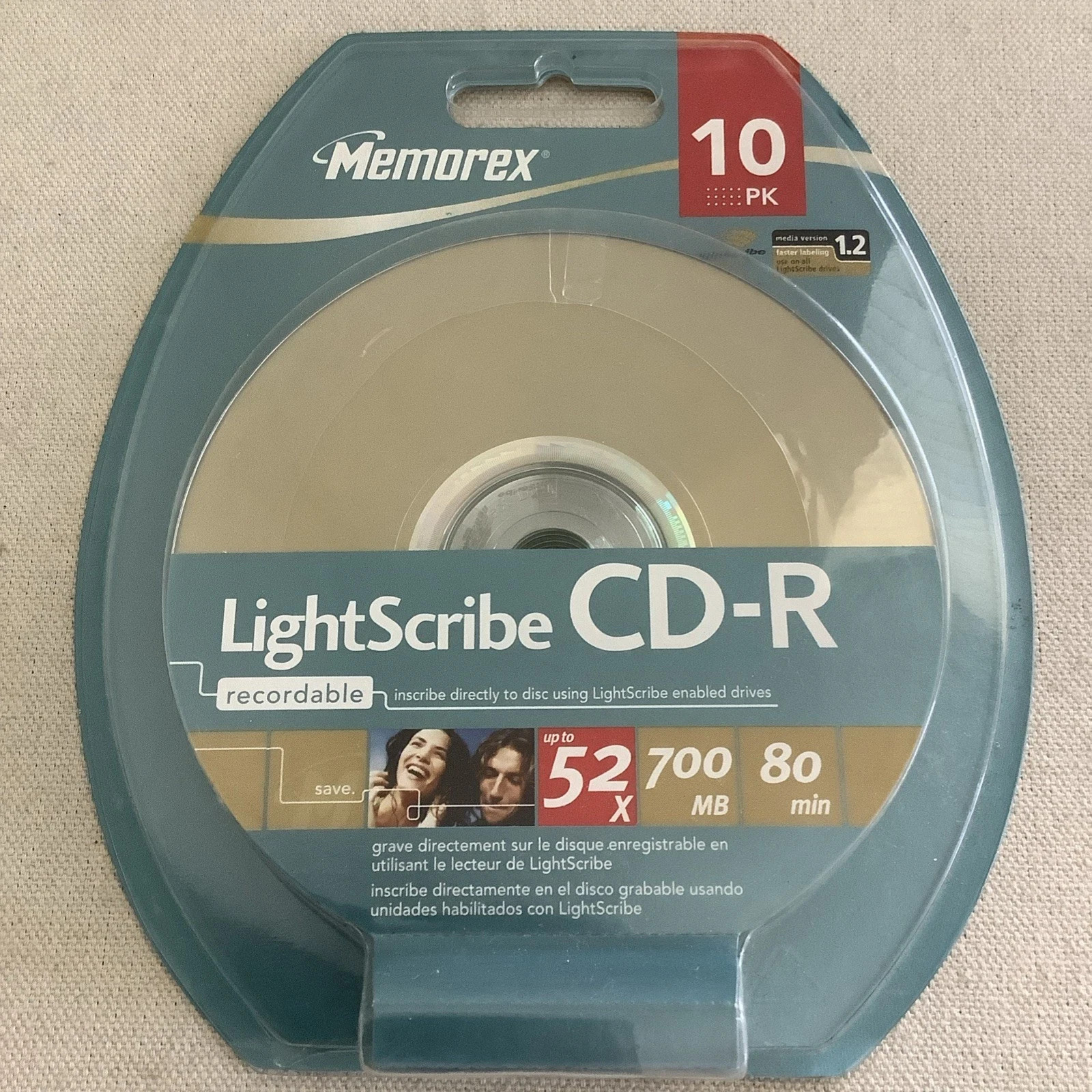Lightscribe Memorex CD-R 10 Pack 700MB 80 Min 52X Recordable Discs NEW Sealed
