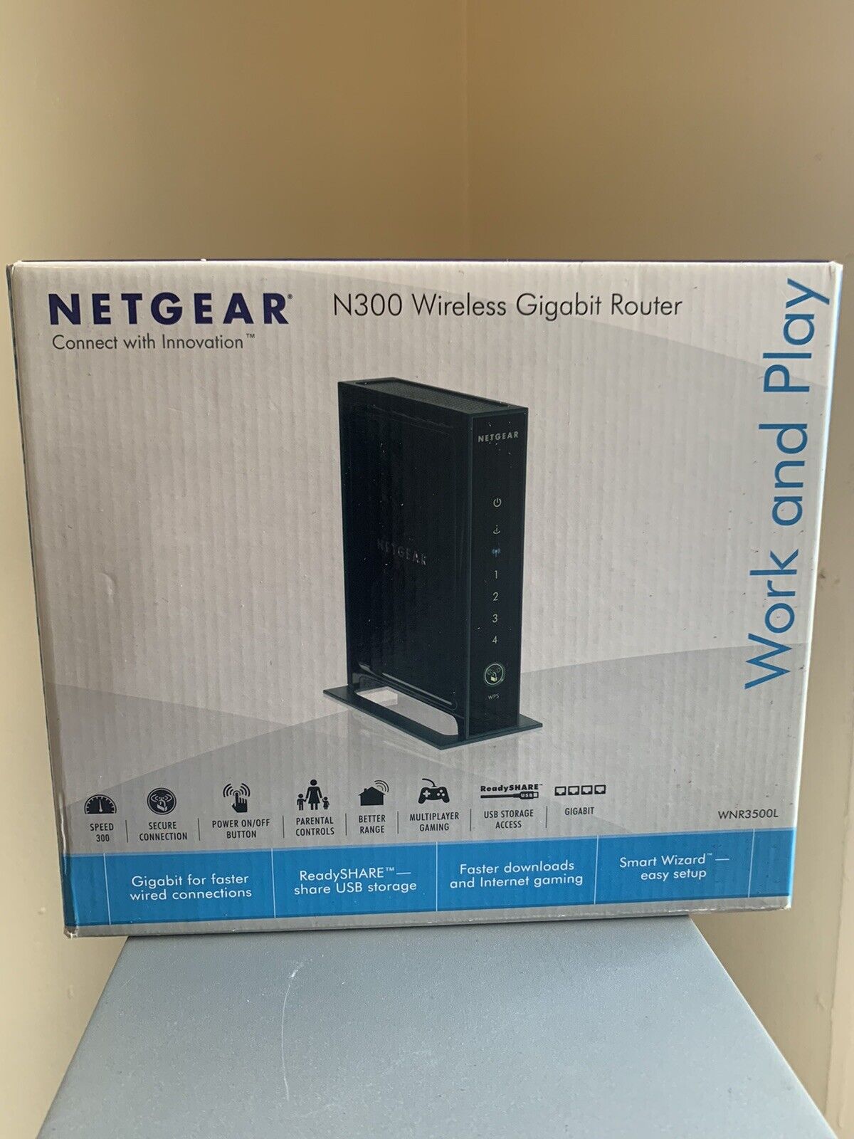 NETGEAR N 300 Wireless Gigabit Router MODEL WNR3500L 5-Port(4 LAN, 1 WAN)