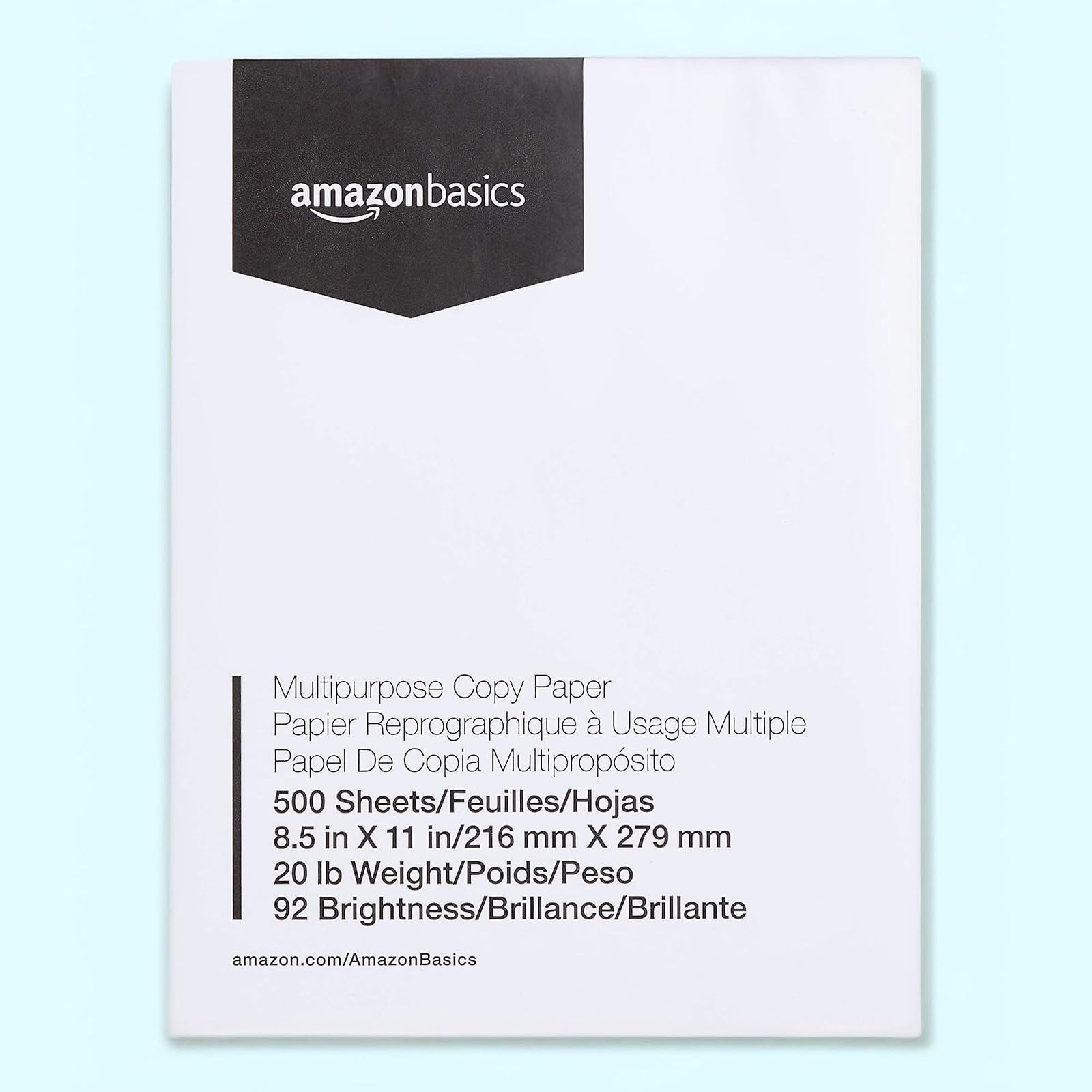 Amazon Basics Multipurpose Copy Printer Paper 8.5x11 20lb 92 Bright White