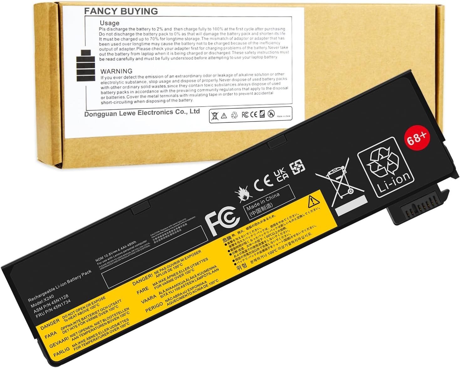 68+ 45N1128 Battery for Lenovo ThinkPad T440 T450 T460 T470 X240 X250 X260