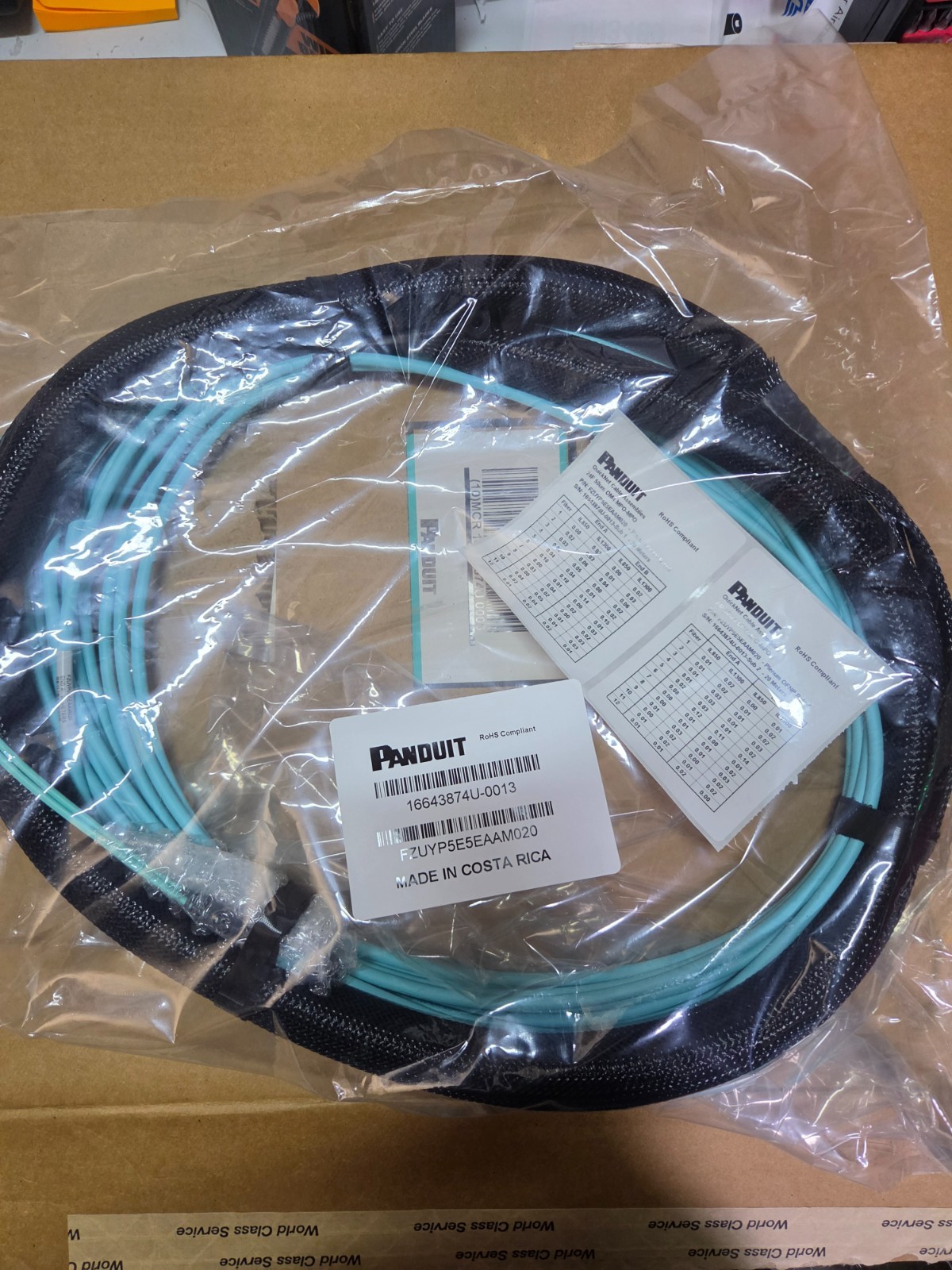 Panduit FZUYP5E5EAAM020 OM4 24 Fiber MPO Female Trunk 20M Plenum QuickNet NEW