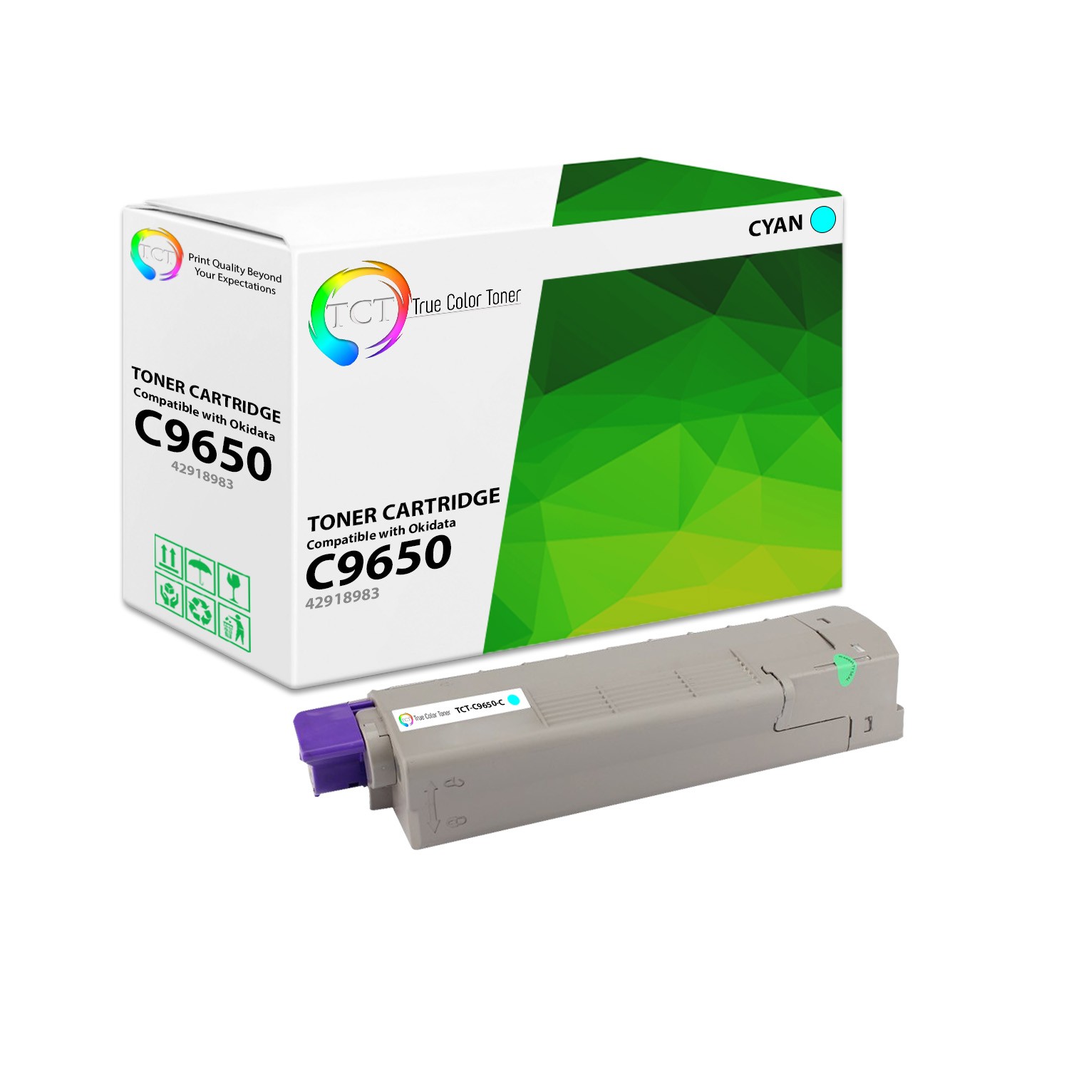 TCT Premium C9650 Cyan for Okidata C9650 C9650DN Compatible Toner Cartridge