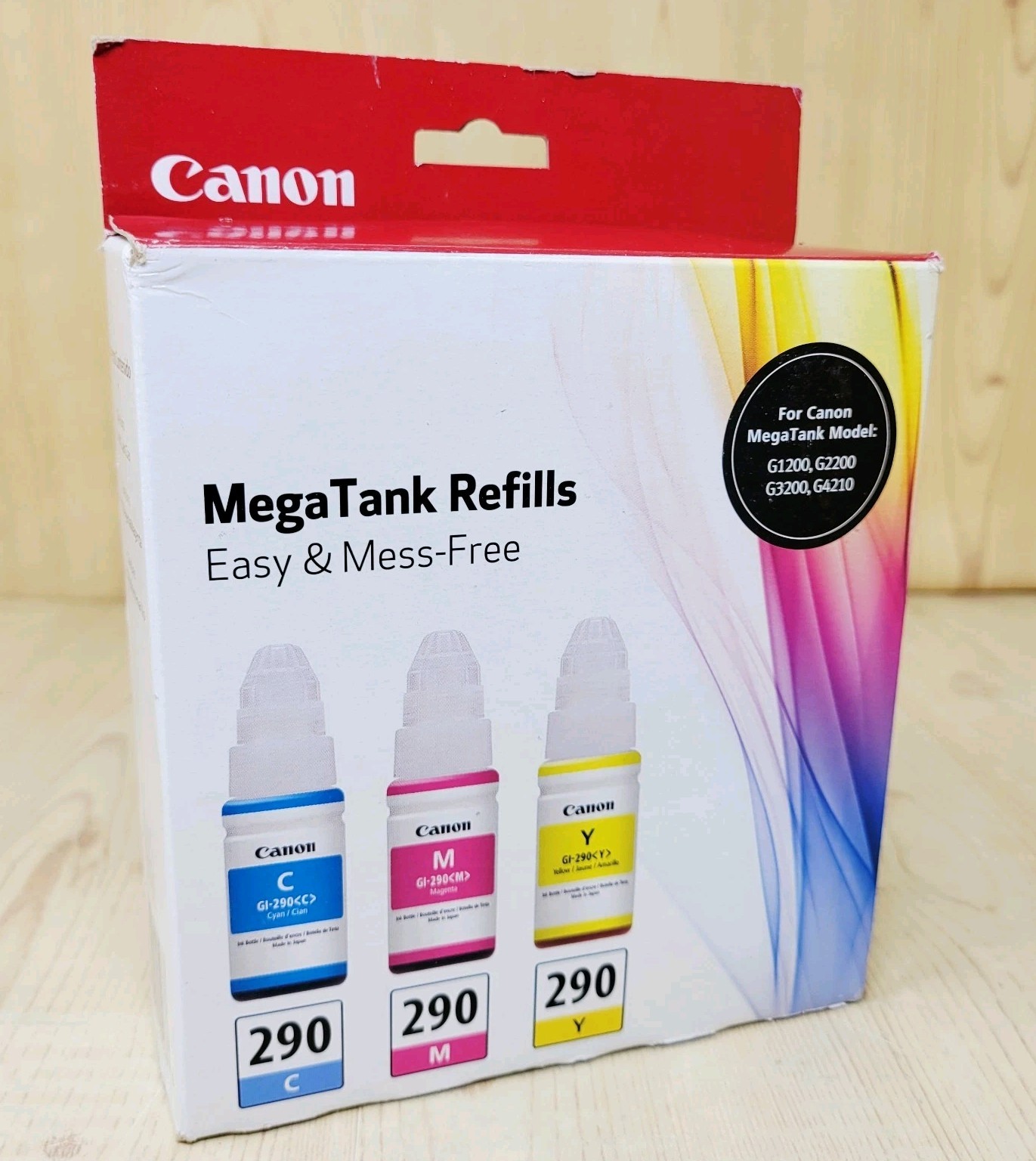 Canon GI-290 Cyan/Magenta/Yellow Color Ink Bottle 3 Pack NEW SEALED PIN