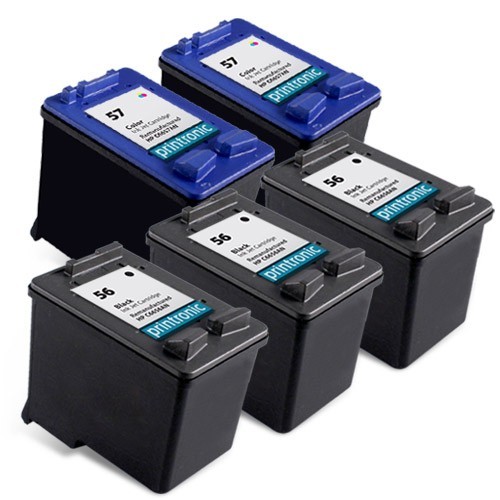 5PK HP 56 57 Ink Cartridge C6656AN C6657AN OfficeJet 6110 5510 4215 4110 Printer