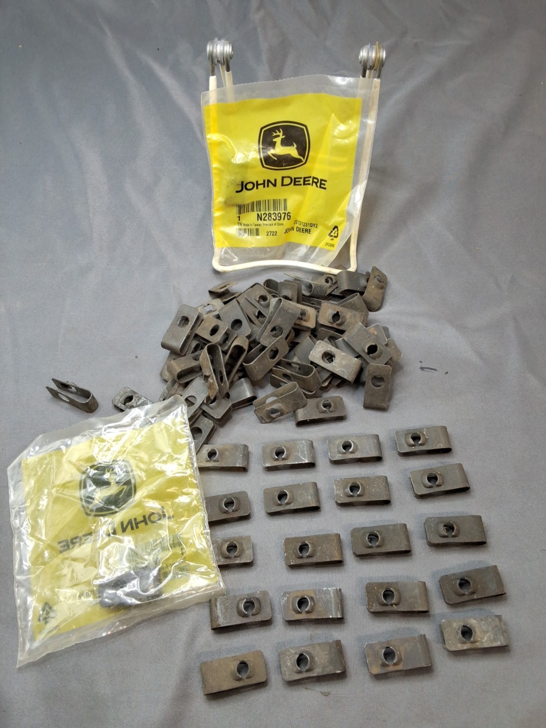 John Deere Style ~ 1/4"-20 Regular U-Nut, U-Style Clip-On Nuts ~ QTY 80