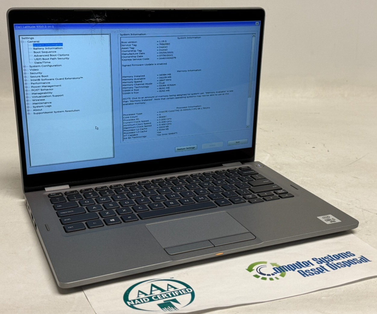 Dell Latitude 5310 2in1 13.3" (i5-10310u - 16GB RAM - 256GB SSD - Win11Home)