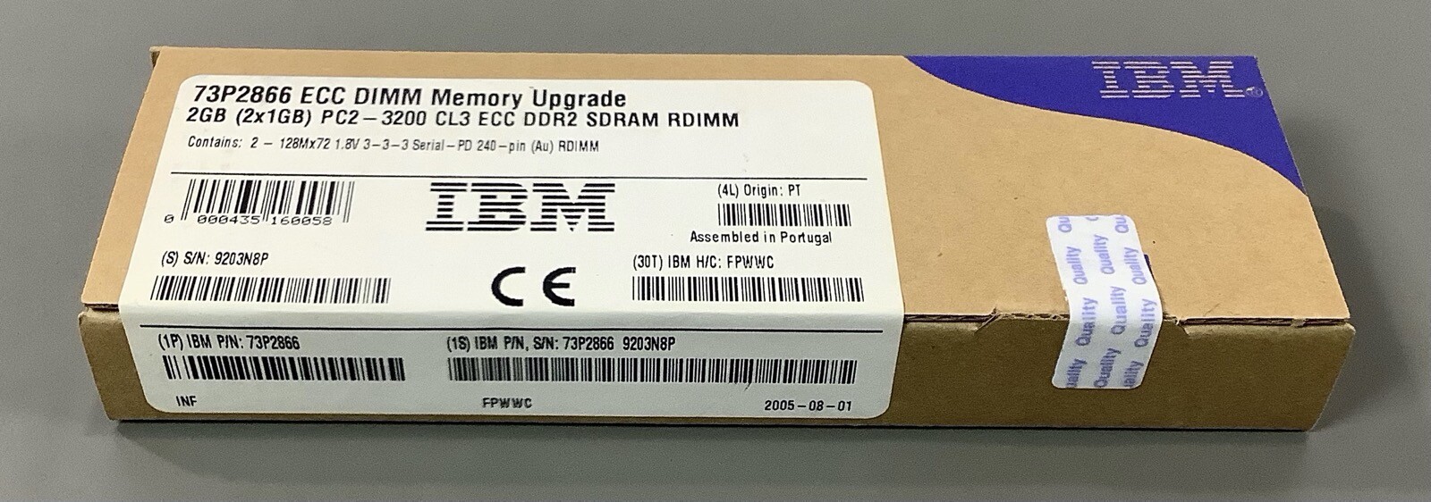 IBM Memory 2 GB (2 x 1 GB)DIMM 240 pin DDR2 73P2866