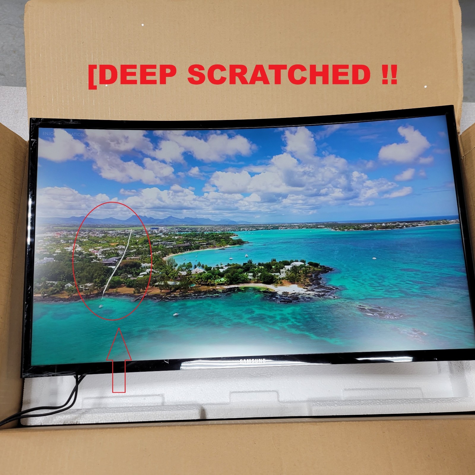 Samsung CF396 27" Curved LED Monitor Super Slim Design [DEEP SCRATCHED ]