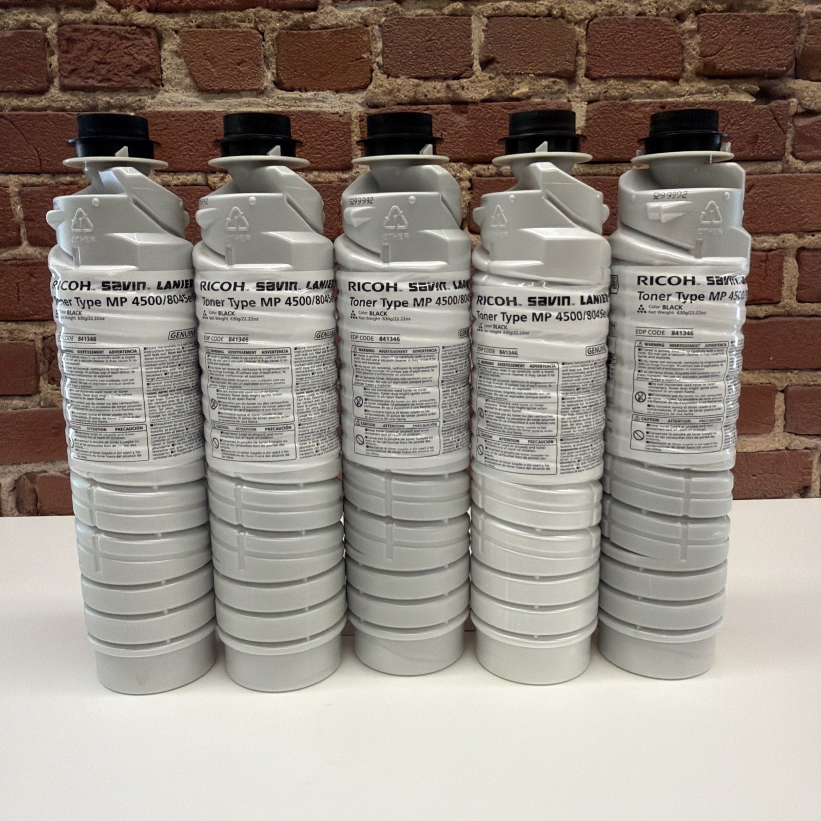 (Lot of 5) Genuine Ricoh MP 4500 841346 Black Toner Cartridge