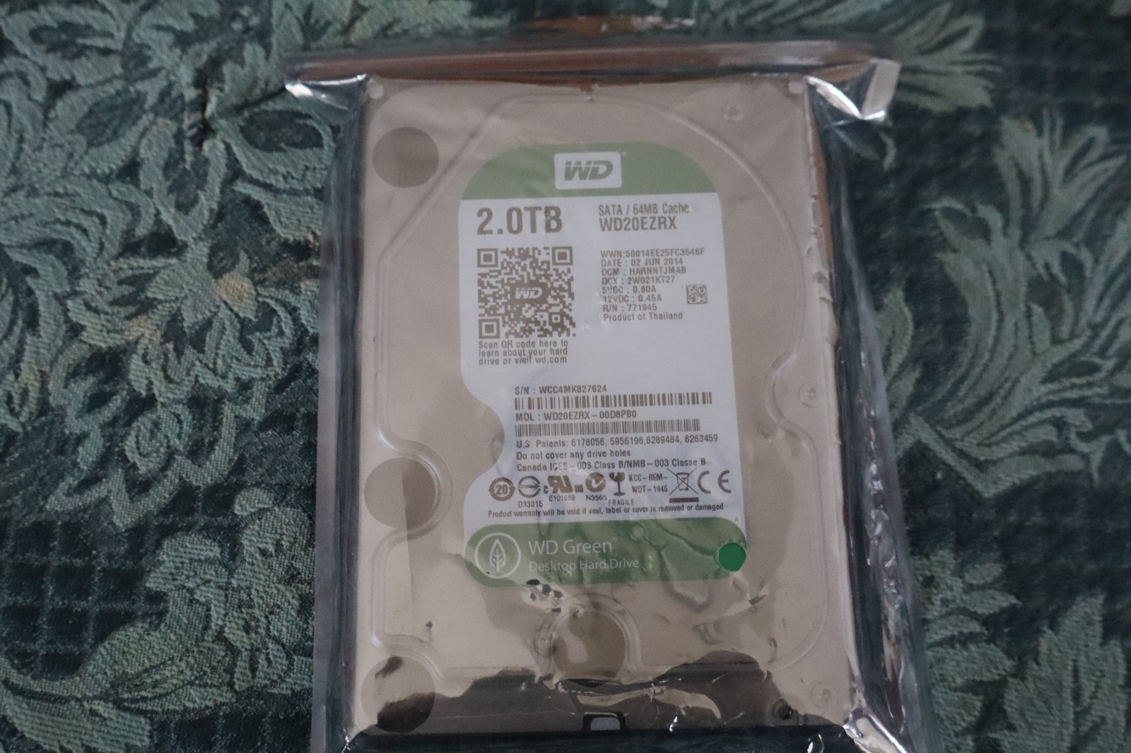 WESTERN DIGITAL WD20ERX -00D8PB0 JUNE 2014 2.OTB HARD DRIVE