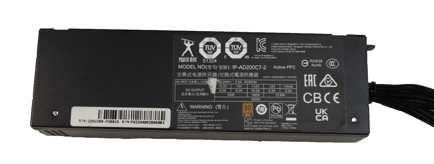 Power Man IP-AD200C7-2 80 Plus Gold 200W Power Supply