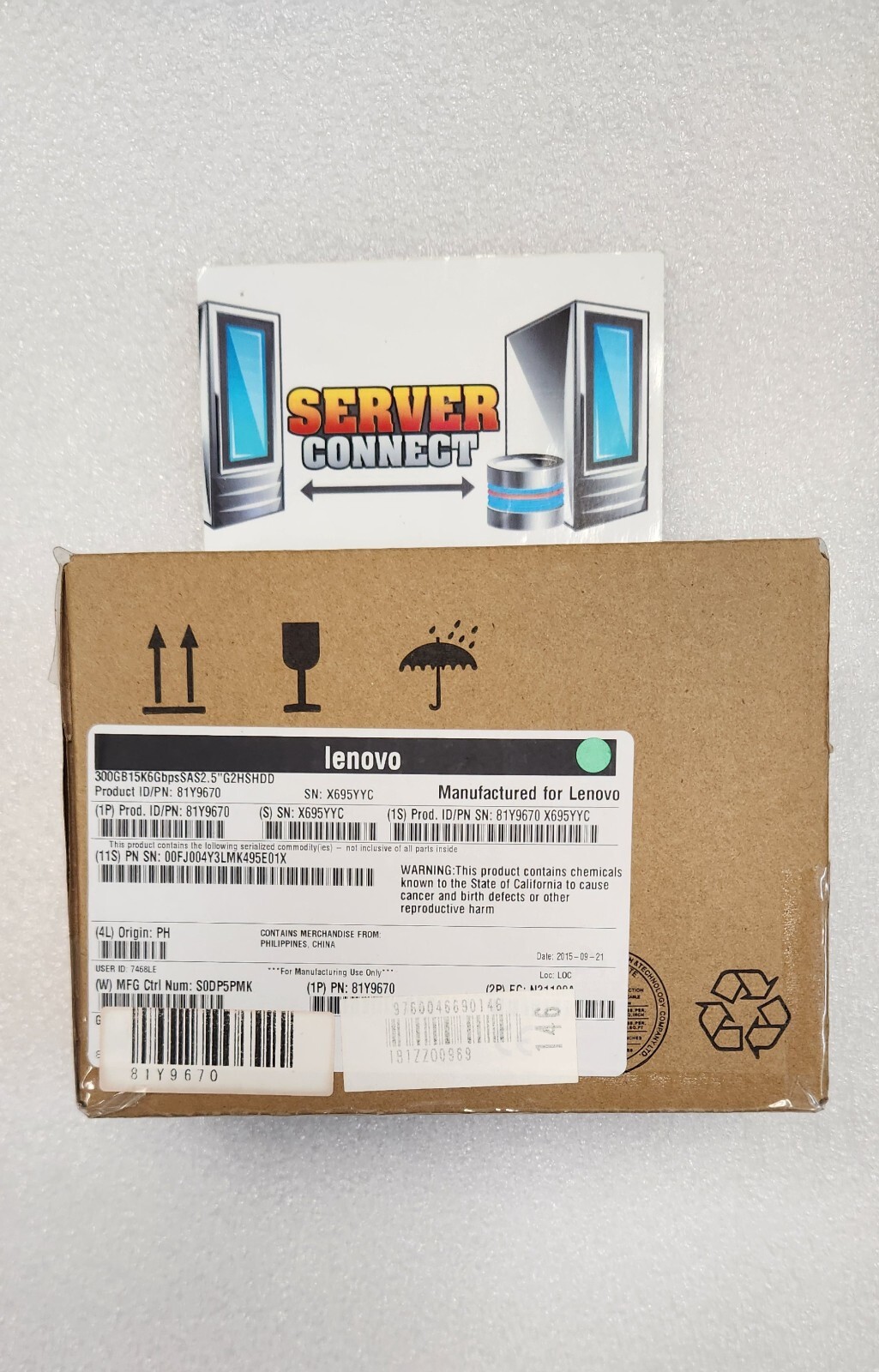LENOVO/ IBM 81Y9670 300GB 15K 6GBPS SAS 2.5" SFF HDD 81Y9671 / 00FN460