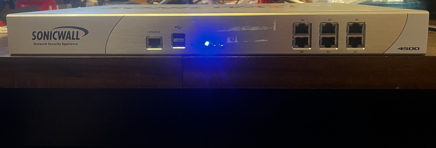 SonicWALL NSA 4500 Network Security Appliance W Power Cord & Mount Racks