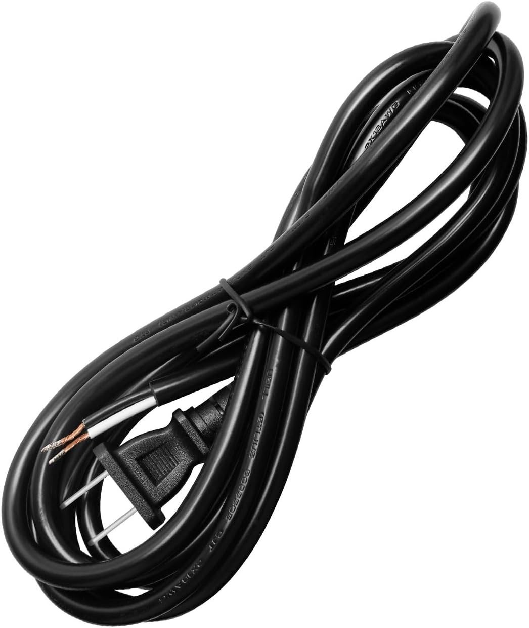 16/2 AWG 8FT Power Cord Replacement - Male-to-Female, Black for Tool Repair