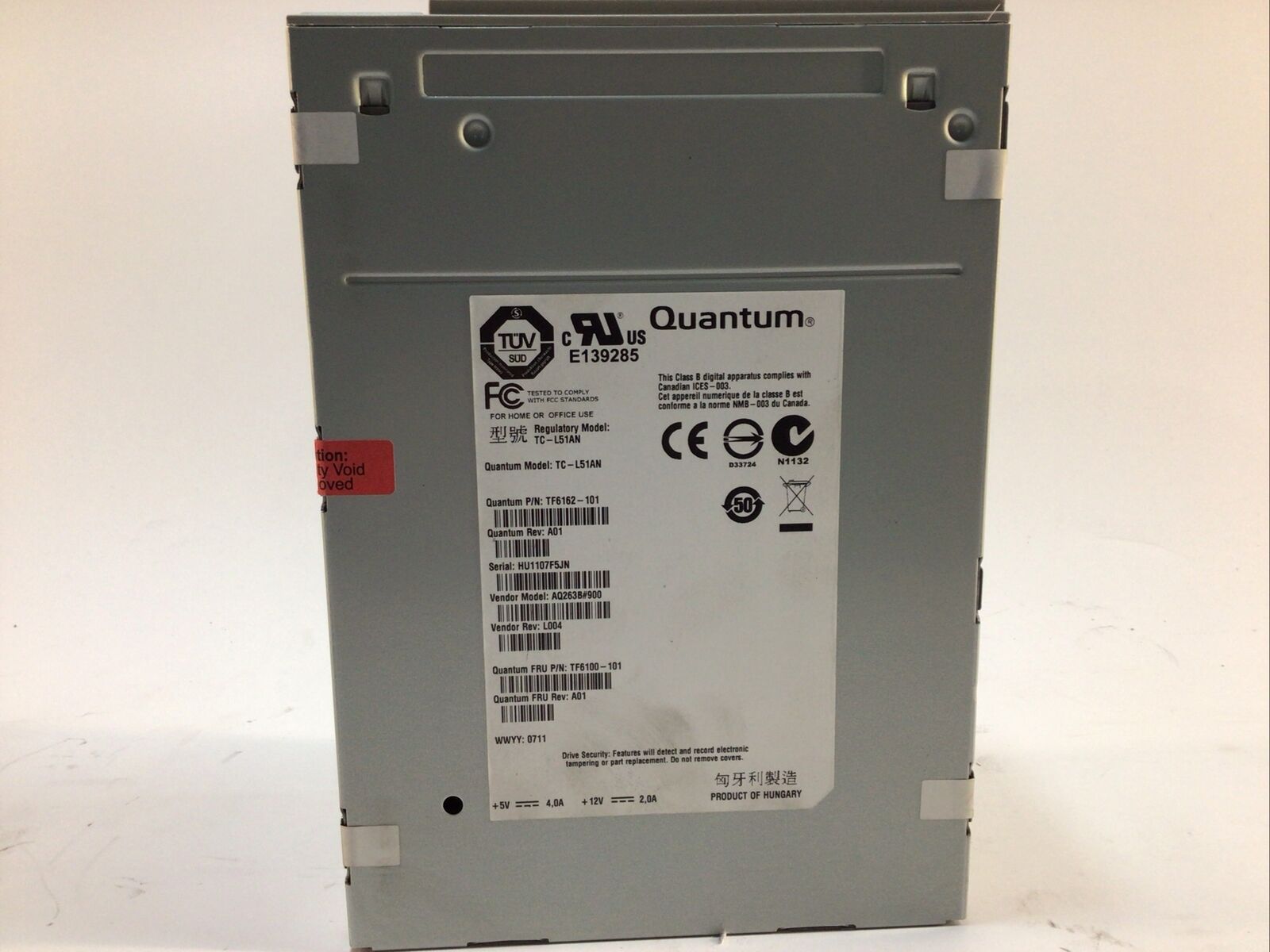 Quantum TC-L51AN LTO5 SAS Loader Tape Drive TF6162-101