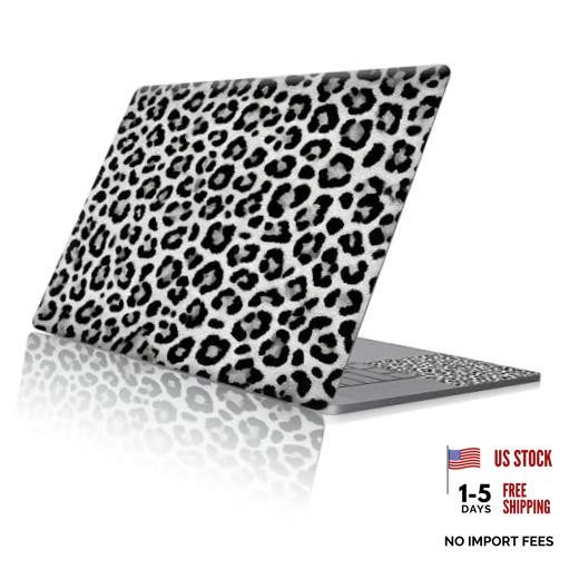 Reusable Universal Laptop Skin Sticker, Cut to Fit for Black White Leopard