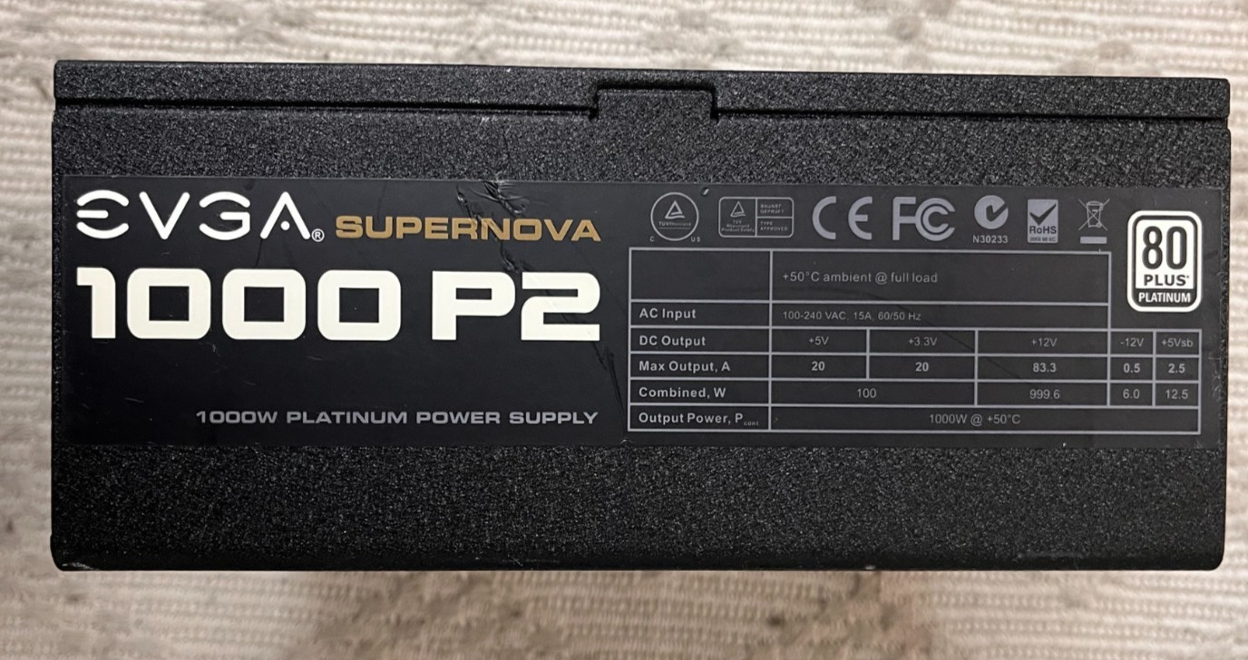 EVGA SuperNOVA 1000 P2 1000W Platinum Modular Power Supply w/ Cables