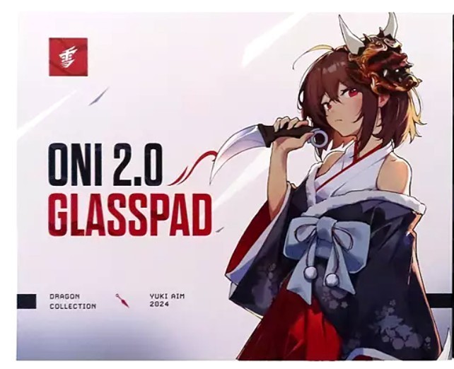 YUKI AIM ONI 2.0 GLASSPAD Dragon Collection Glass Gaming Mousepad 500x400mm Used
