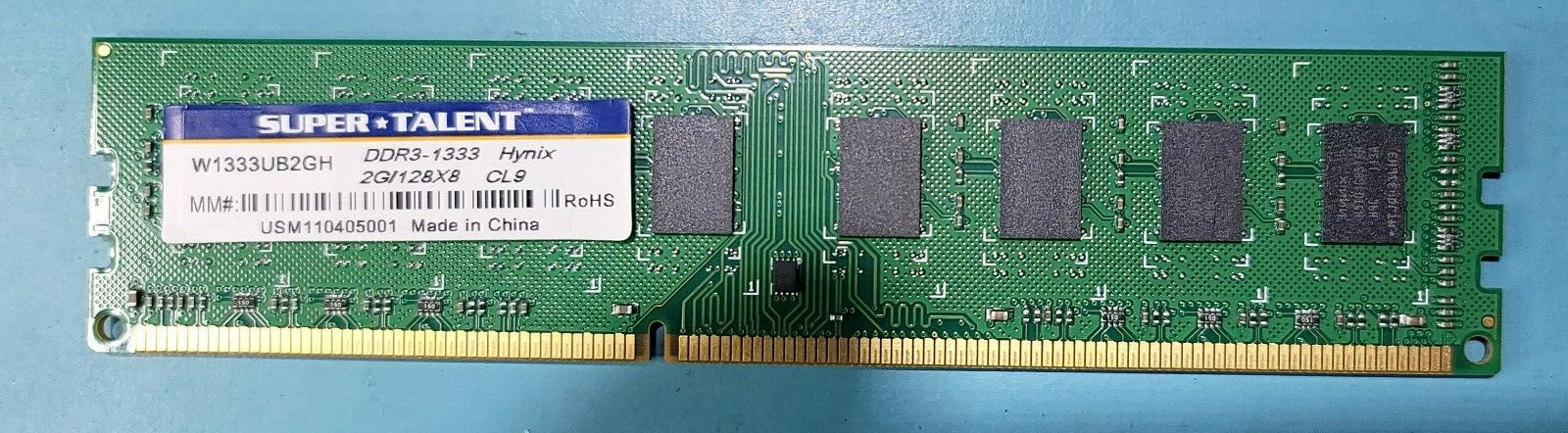 Super Talent W1333UB2GV PC3-10600 DIMM 1333 MHz DDR3 SDRAM Memory 2gb     (B16)
