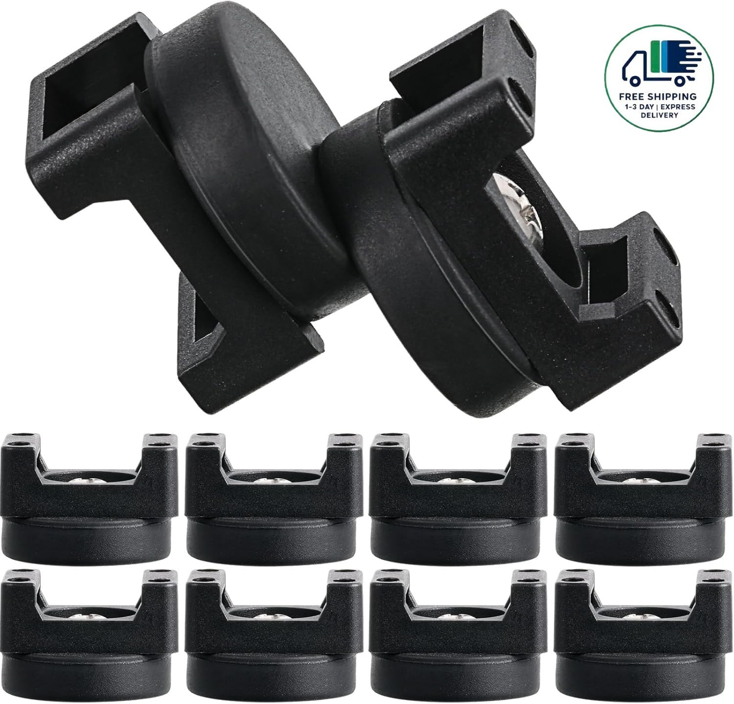 15 clips magnéticos para cables, base de montaje con bridas, soporte magnético