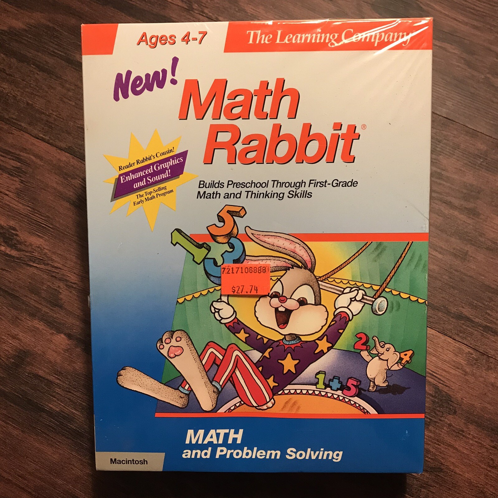 Math Rabbit The Learning Company Big Box Vintage MAC Game NEW